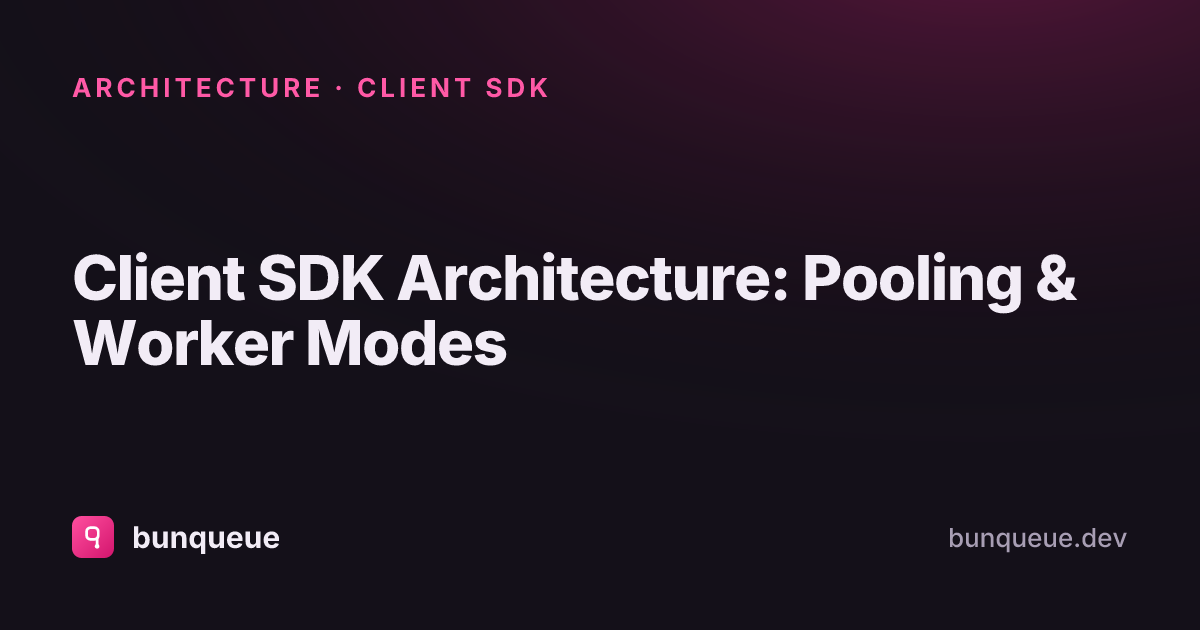 bunqueue Client SDK Architecture: Pooling & Worker Modes | bunqueue