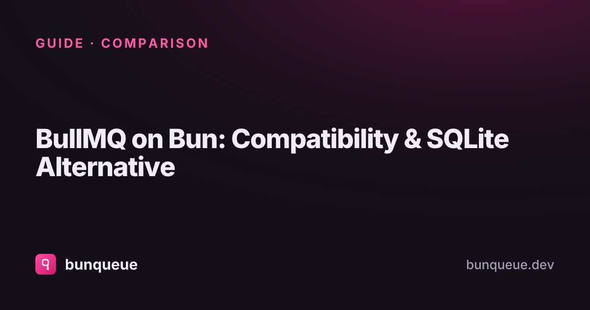 BullMQ on Bun: Compatibility & SQLite Alternative | bunqueue